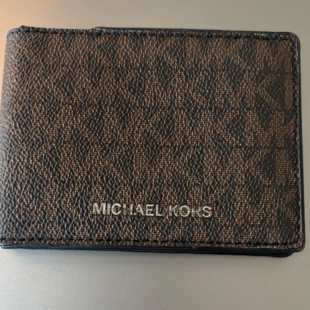 Michael Kors Monogram Brown and Black Card Holder
